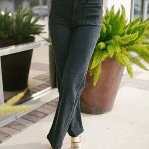 MOTHER Jeans Womens 27 Patch Pocket Rambler Zip Sneak in Zoom Wide Straight Leg